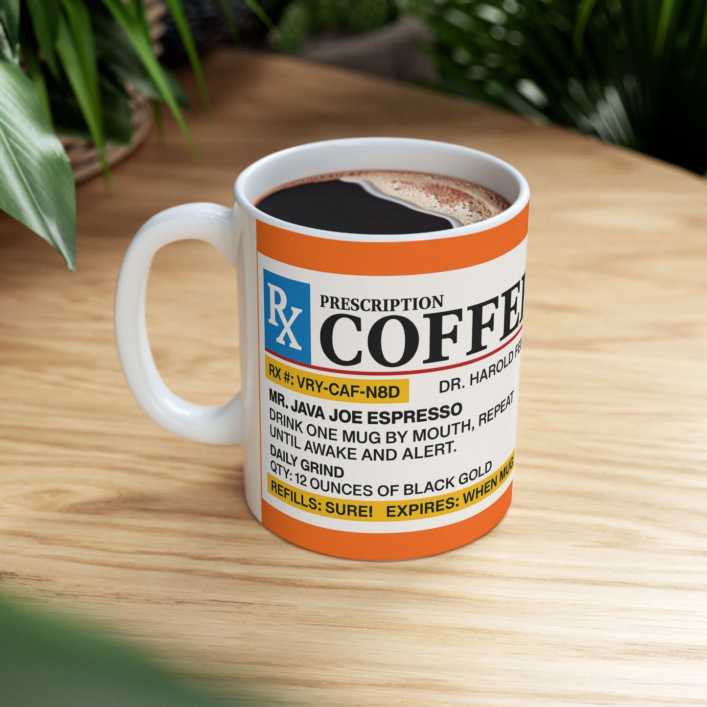 Prescription Coffee Mug, Funny Coffee Cup, Gift for Coffee Lovers, Unique Office Mug, Doctor Themed Drinkware