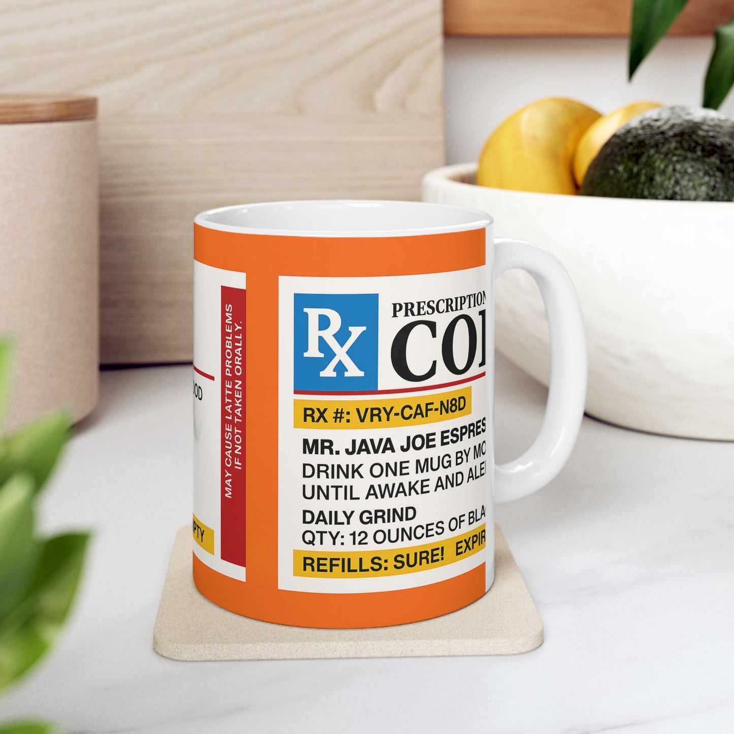 Prescription Coffee Mug, Funny Coffee Cup, Gift for Coffee Lovers, Unique Office Mug, Doctor Themed Drinkware